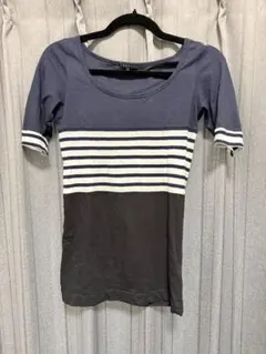 Theory 半袖 Tシャツ ボーダー ネイビー ブラックのサムネイル