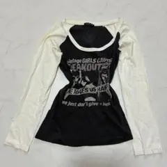 y2k INGNI 長袖カットソー 平成ギャル ロゴ配色 M（B889）