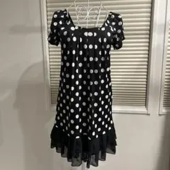 LDprime 水玉模様 半袖ひざ丈ワンピース