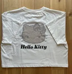 新品　L 日焼けキティ　ハローキティ　Tシャツ　スタッズ　豹柄　ヒョウ柄リボン