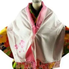 最終値下げ！新品★送込★ ベルベット和装ストール  桜刺繍入