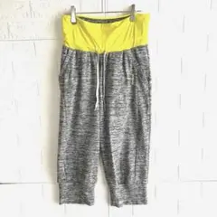 Reebok ハーフパンツ グレー×イエロー ドローコード