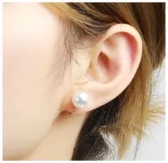 パール イヤリング 10ミリ 4ミリ 2WAY ゴールド 2個セット