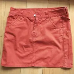 美品 UNIQLO ミニスカート M オレンジ デニム風 春夏 カジュアル