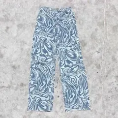 H&M DIVIDED マーブル模様 ワイドレッグデニム