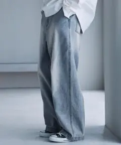SERACE ルーズシルエットヴィンテージデニムワイドパンツ バレルレッグ