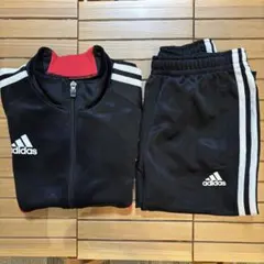 adidas ジャージ上下セット 黒/赤　130センチ