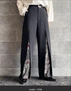 柄タックレイヤーパンツ