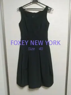 極美品　FOXEY NEW YORK　ブラックノースリーブワンピース　サイズ40