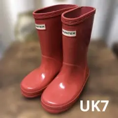 헌터 키즈 레인 부츠 레드 UK7