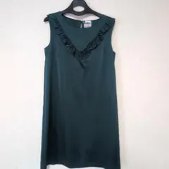 ＊ノースリーブ パーティードレス　緑 グリーン ミニワンピ 謝恩会