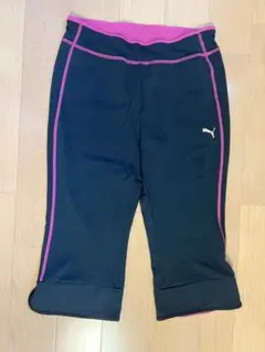 Puma クロップドパンツ 黒/ピンク