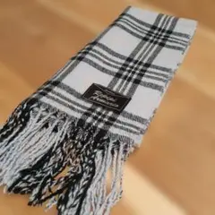 女の子　マフラー　チェック柄　水色