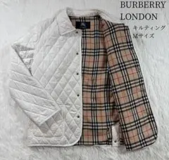 バーバリー ロンドン キルティングジャケット ノバチェック オフホワイト