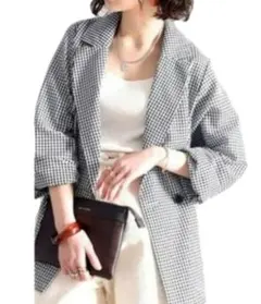 ★新品★as know as plus★ギンガムチェック★黒★ジャケット★