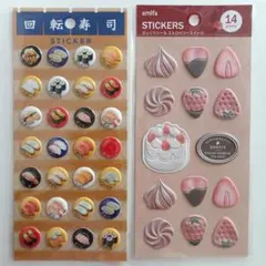 ぷっくりシール　ストロベリースイーツ ぷくぷく 回転寿司　　セリア　キャンドゥ