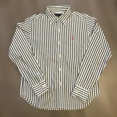 Ralph Lauren ホワイト✖︎ネイビーストライプ 長袖シャツ