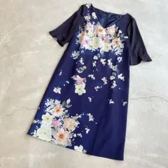 美品✦ฺスーナウーナ/花柄ワンピース　フラワー　サイズ40 大きめ