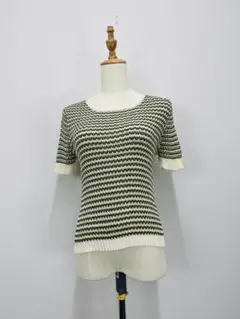 AS KNOW AS plus⭐︎春夏楽ちん⭐︎半袖サマーニット⭐︎M【中古】D39のサムネイル