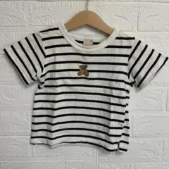 プティマイン　ボーダー　Tシャツ　クマ　90㎝