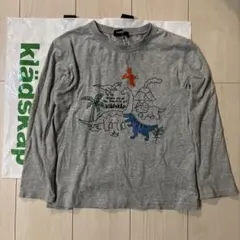 klädskäp ティラノザウルス恐竜刺繍 長袖Tシャツ クレードスコープ綺麗