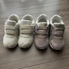 【2足セット】ニューバランス996ブラウン　ホワイト　キッズシューズ15.5cm