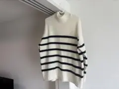 GU Lサイズ ボーダー長袖セーター