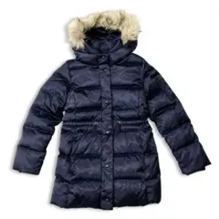 セール中⚡美品✨GAP キッズ 女の子用 ファー付 ダウンコート ネイビー