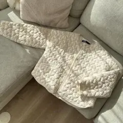 ZARA アイボリー キルティングジャケット