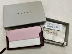MARNI マルニ ラウンドジップ長財布 ピンクホワイトのサムネイル