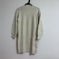 UNIQLO KIDS オフホワイト 長袖ニットワンピース 150