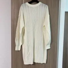 earth music&ecology アイボリー 長袖ニットワンピース