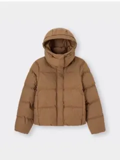 ジーユー　GU XL ブラウン ダウンジャケット　ヒートパデッドブルゾン 茶色