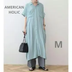 アメリカンホリック　ワンピース　楊柳Wポケット開襟ワンピース　M
