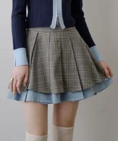 【新品 未使用 タグ付き】【HEIREN】レイヤードプリーツミニスカート