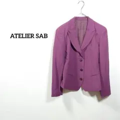 ATELIER SAB　ジャケット　パープル　ストライプ　薄手　レディースのサムネイル