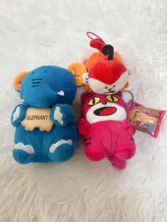 【3点セット】たべっ子どうぶつ ぬいぐるみ マスコット（ぞう・ねこ・さる）