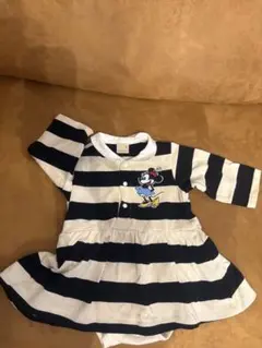 petit main ミニーマウス ボーダー ロンパース 80