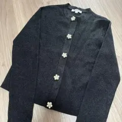 極美品　ナラカミーチェ カーディガン　フラワービジュー　ラメ