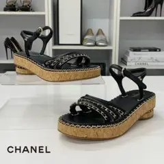 CHANEL ココマーク チェーン サンダル ブラック G34712 - メルカリ