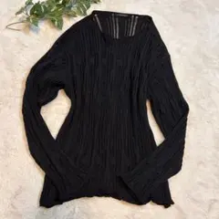 ZARA 編み透かしニット　グランジ　ダークコア　00s 黒y2k パンク