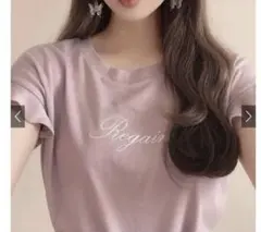 ロゴ刺繍フリルフレンチスリーブTシャツ[ze774]