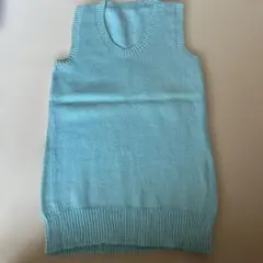 純毛　水色 ニットベスト