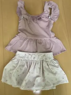 薄紫色フリルセパレート水着