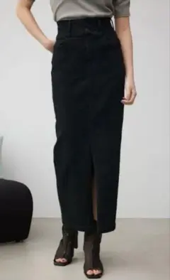 AZUL by moussy ハイウエストスカート デニム ブラック