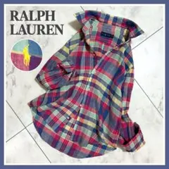 RALPHLAUREN ラルフローレン マドラスチェック リネンシャツ　麻　M