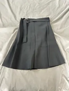 ZARA WOMAN ザラ ベルト付き フレアスカート ひざ丈 ブラック Sサイ