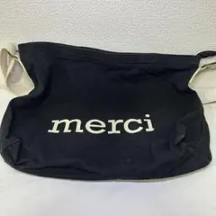 【パリ限定】merci メルシー キャンバスバッグ ブラック ショルダーバッグのサムネイル