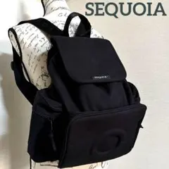 SEQUOIA フラップ デザイン ブラック リュック