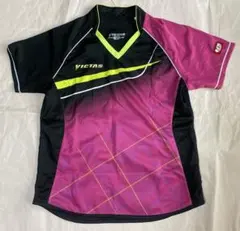VICTAS 卓球ウェア M 黒/ピンク/黄 JTTA公認